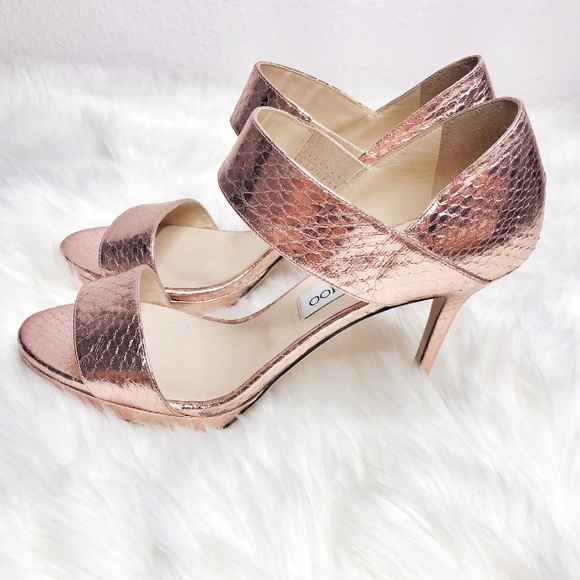 Jimmy Choo Lee Ballet Metallic Sandals Heels - Picture 8 of 8